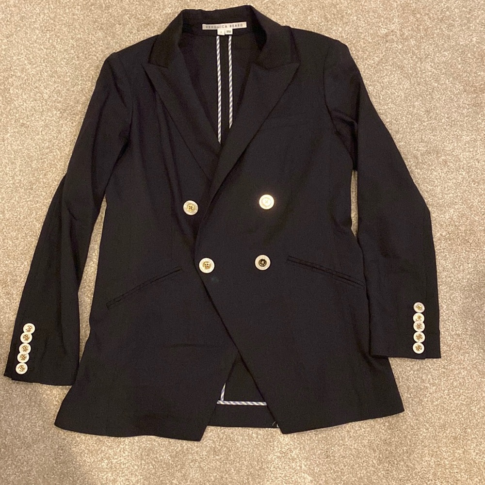 Veronica beard navy linen blazer. Size 2